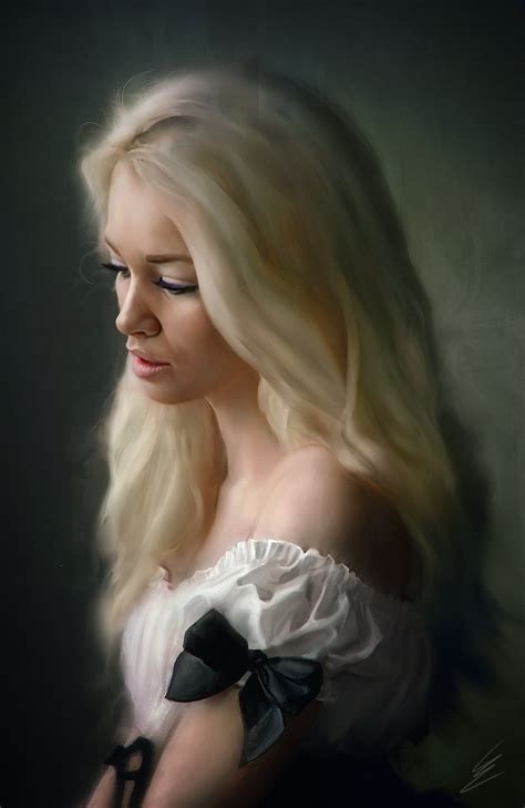 blonde woman art|Blonde Lady Painting .